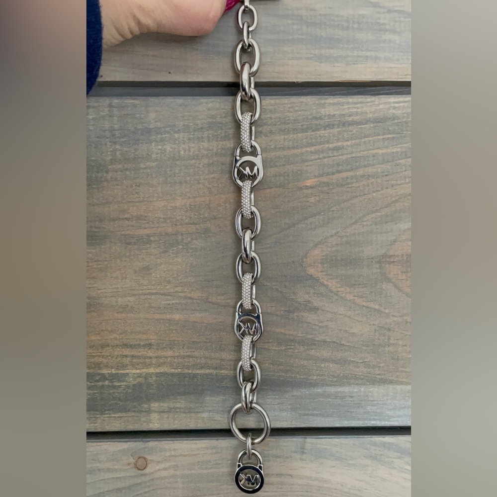 Michael Kors chain link bracelet with pave crystals